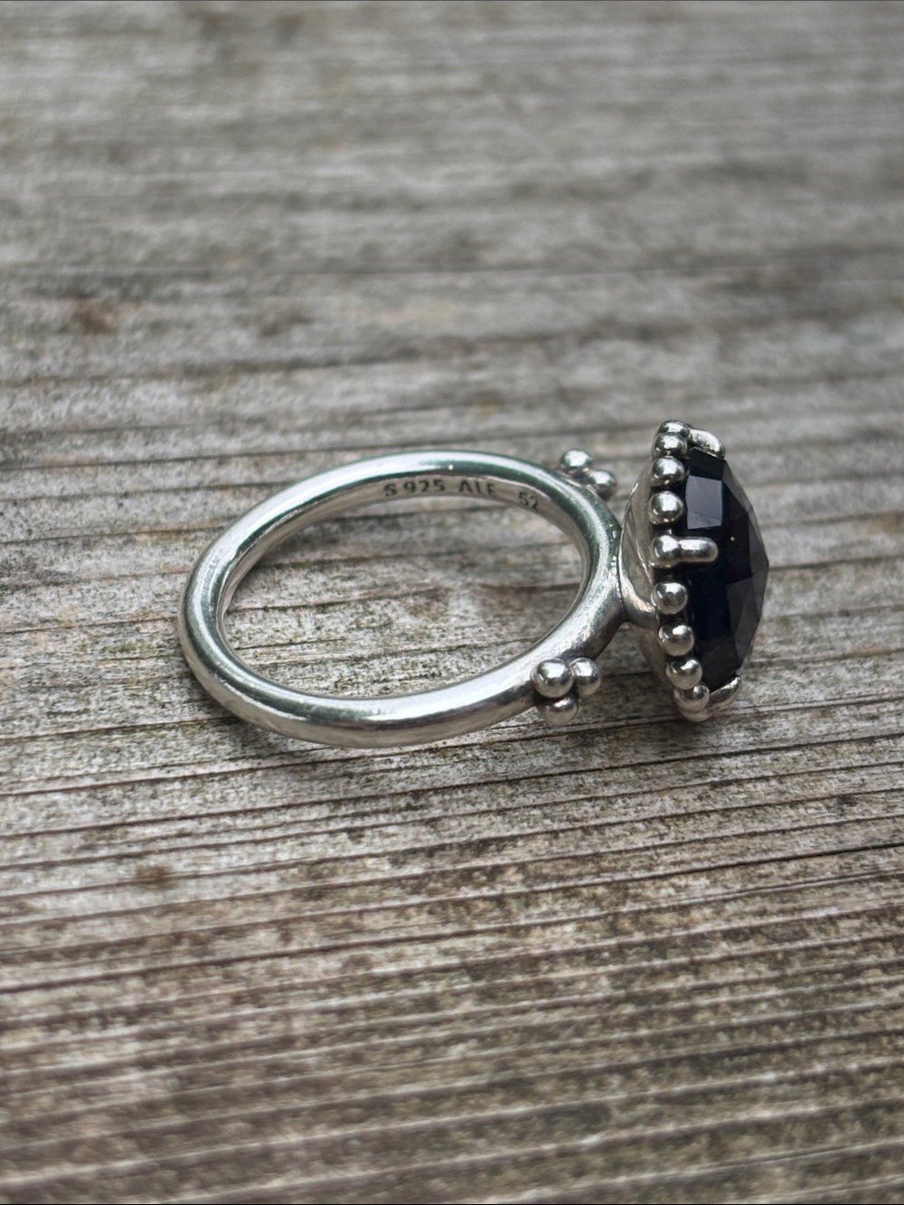 Pandora Sterling Silver Blue Stone Halo Ring - Picture 4 of 6